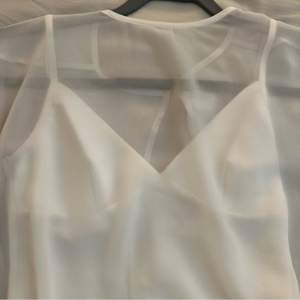 Aritzia Cream Sheer Long Sleeve Bodysuit - Picture 5 of 7